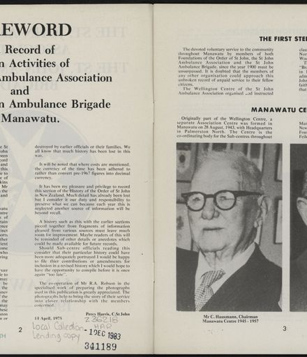 History of the St John Ambulance Association Manawatu, 1900-1975 3