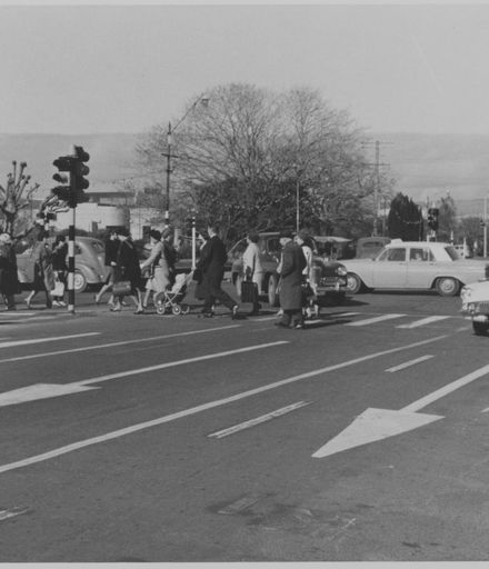Pedestrians Crossing on Rangitikei Street Corner