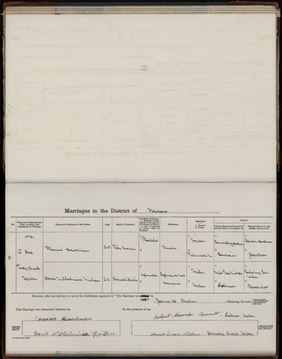 Marriage register 1909- 1927