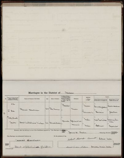 Marriage register 1909- 1927