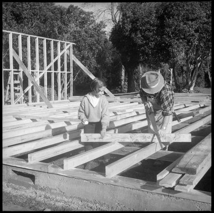 "Assisting in a £1500 Venture" Cabin Being Constructed at Motor Camp