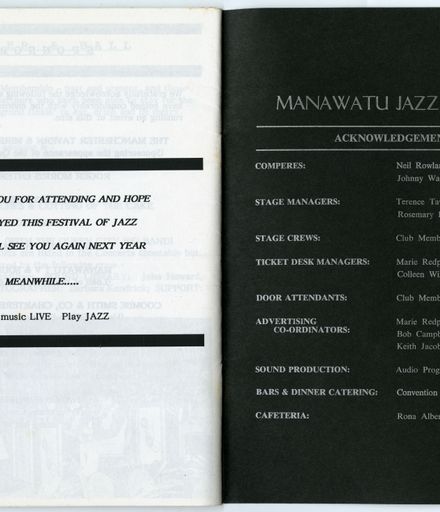 Manawatū Jazz Festival Program, 1992