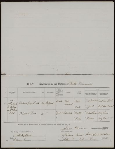 Marriage register 1880 - 1894