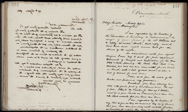 Outwards Correspondence of the Palmerston North Cemetery Trustees, 1898 -1902 171