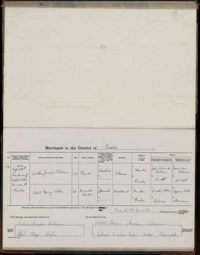 Marriage register 1909- 1927