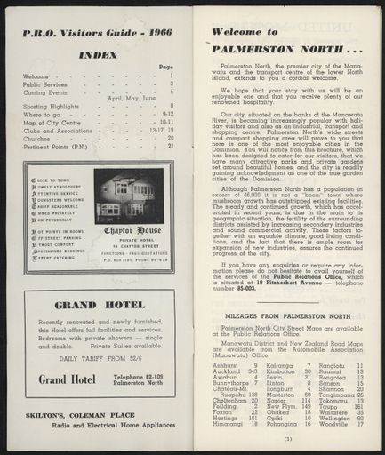 Visitors Guide Palmerston North: April-June 1966 - 2
