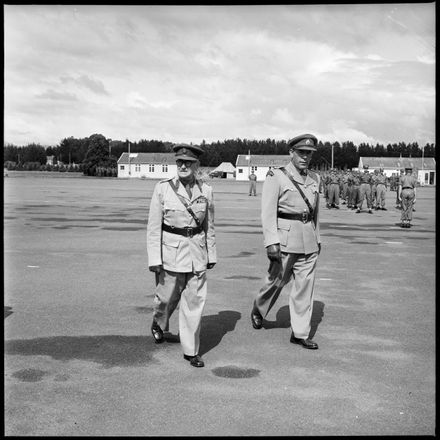 "Inspecting Parade" at Linton Camp