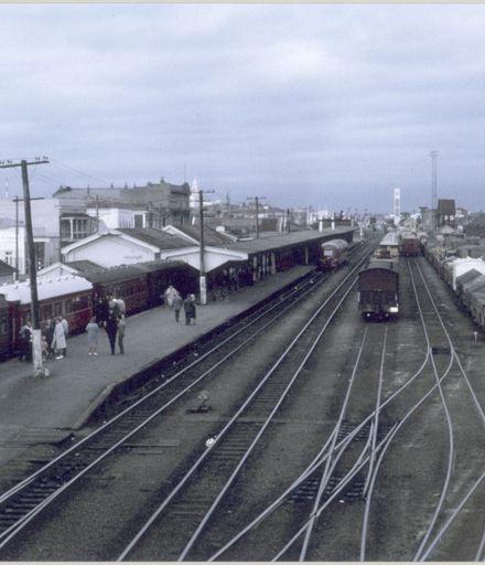 Colour Photograph of the Palmerston North Railway Station and Yard, Main Street West