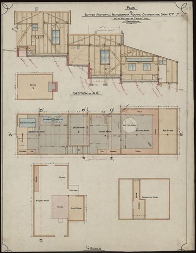 Plans of Butter Factory for Rangiwahia-Ruahine Co-operative Dairy Company Ltd