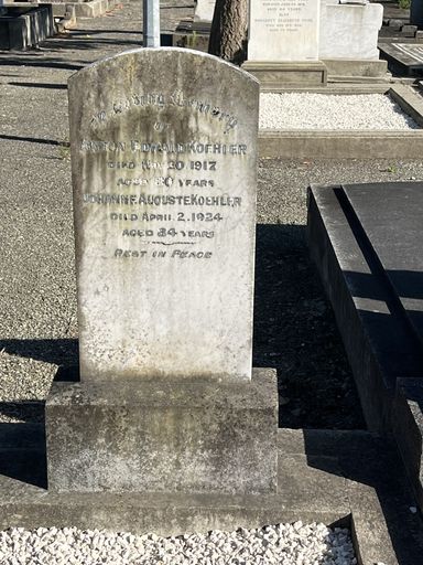 Headstone - Anton Ewald Koehler - Resource cover image