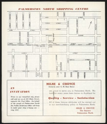 Visitors Guide Palmerston North and Feilding: September 1960 - 7