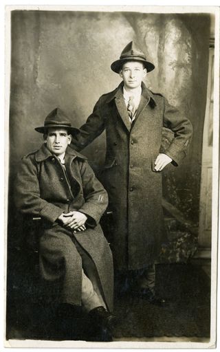 Studio portrait, probably depicting Bob Eastwood and another soldier