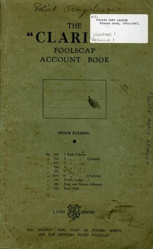 Polish Army League minute book