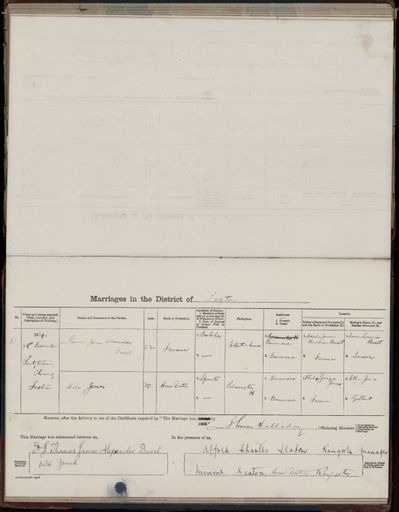 Marriage register 1909- 1927