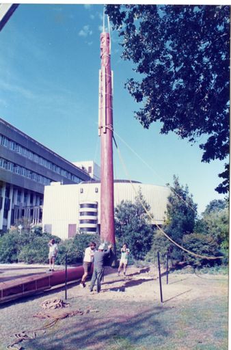 Installation of Pouwhenua for the re-dedication of The Square - Te Marae o Hine