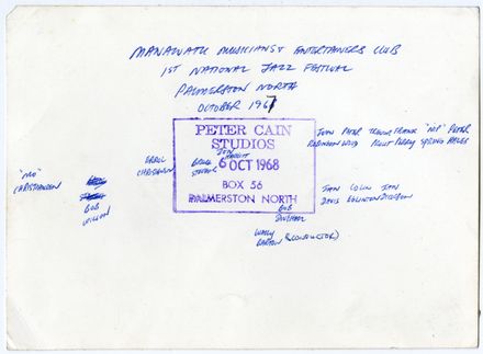 Manawatū Musicians and Entertainers Club Big Band - reverse