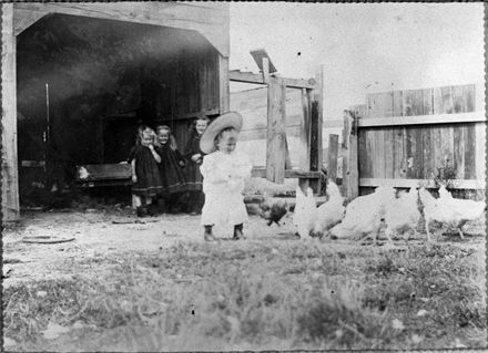 Christensen children in farmyard - Resource cover image