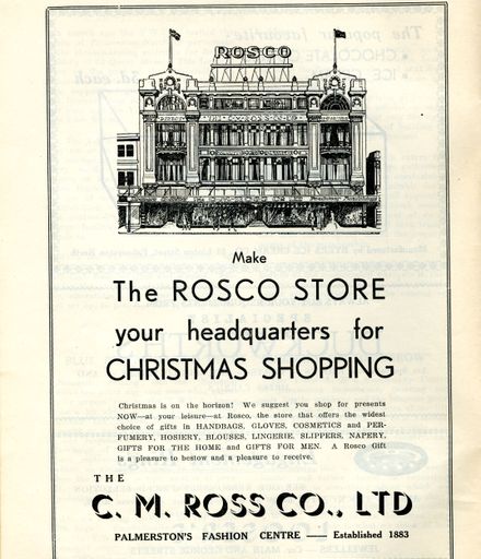 C M Ross Co. Ltd advertisement for Christmas shopping
