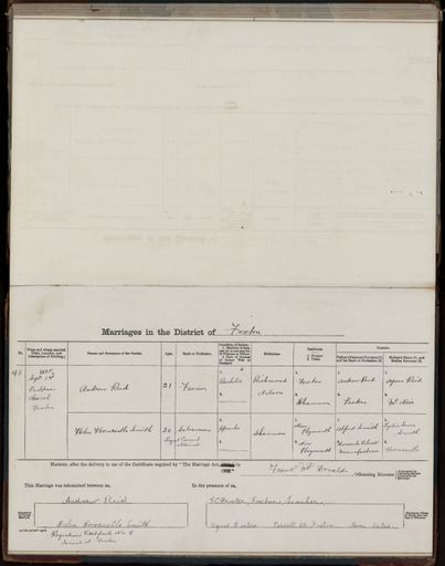 Marriage register 1909- 1927