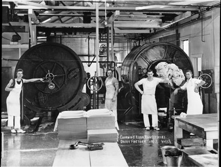 Butter churning room at the Rangitikei Co-operative Dairy Factory, Bulls