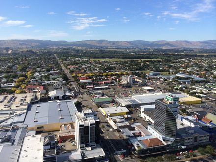 Aerial image taken from The Square, Palmerston North