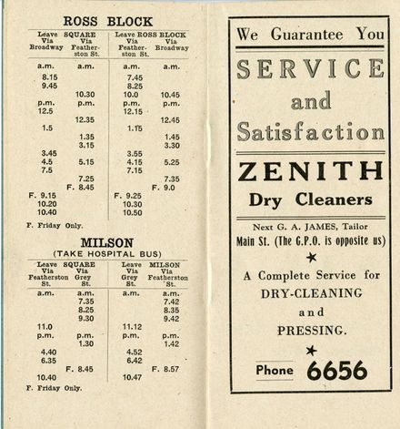 Page 8: Bus, Baths and Library Timetable