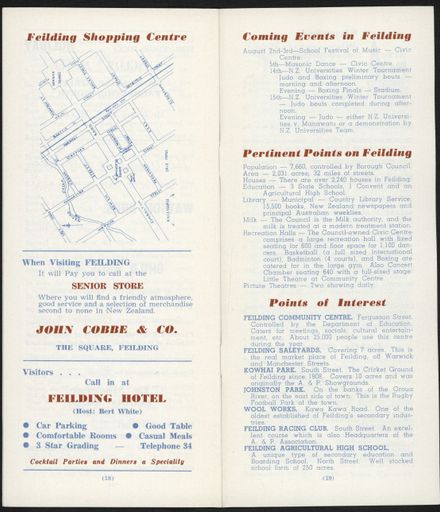 Visitors Guide Palmerston North and Feilding: August 1961 - 11