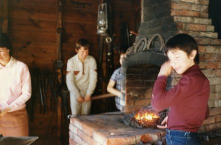 School pupils in the foundry at the museum in Palmerston North