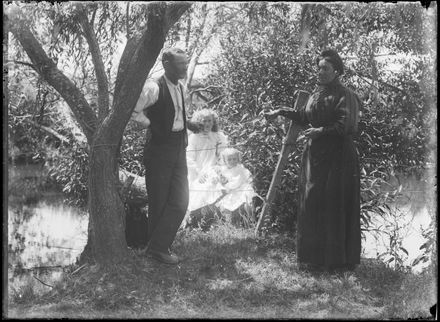 Family Group by Pond