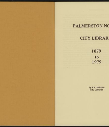 History of Palmerston North City Library, 1879-1979 2