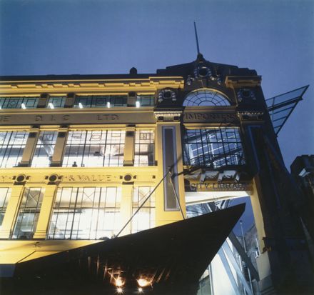 Palmerston North City Library building at night Palmerston North City Library building at night