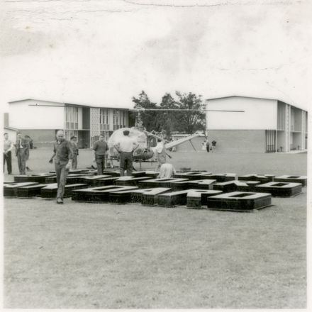 Helicopter Used in Installation of Standard Brewery Sign