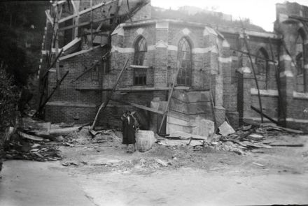 Damage to church after Napier Earthquake