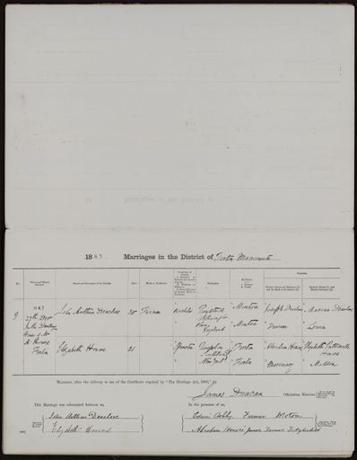 Marriage register 1880 - 1894