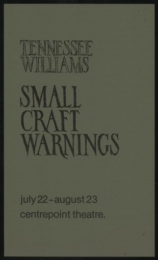 Small Craft Warnings - Centrepoint Theatre poster