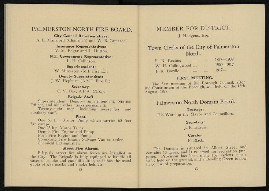 City of Palmerston North Municipal Hand Book 1937 13