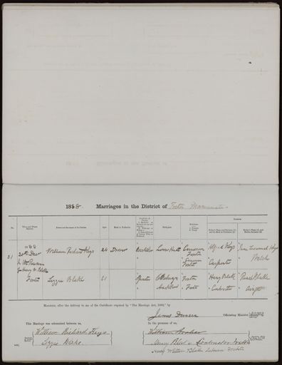 Marriage register 1880 - 1894