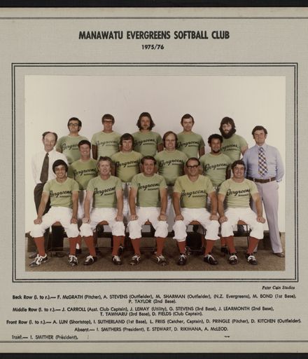 Manawatu Evergreen Softball Club 1975-1976