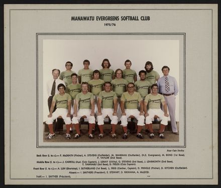 Manawatu Evergreen Softball Club 1975-1976