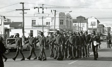 Police force engaged for anti-Tour and anti-Apartheid protests in the city.