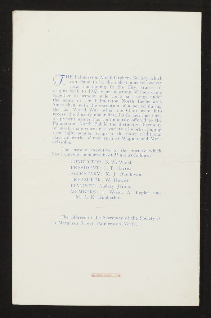 Orpheus Male Voice Society Coronation Concert 3