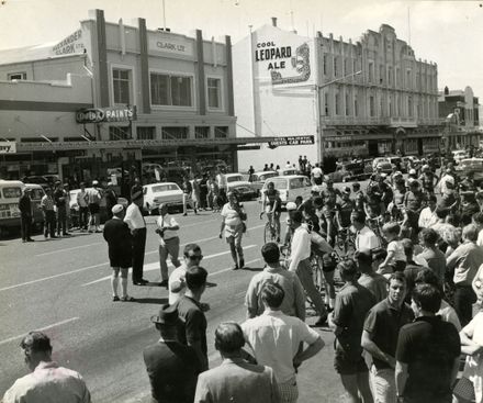 Start Line of Palmerston North-Wellington Segment of Dulux Six-Day Cycle Race, 1960s