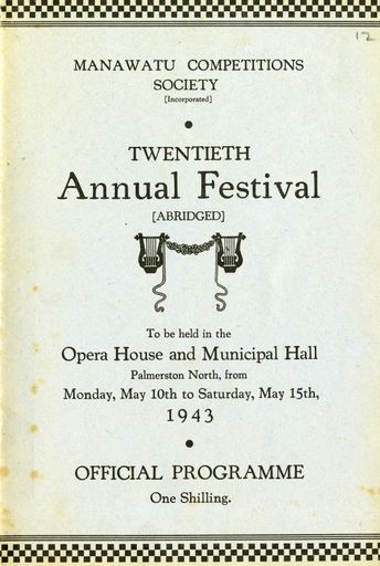 Manawatū Competitions Society, Official Programme, Twentieth Annual Festival