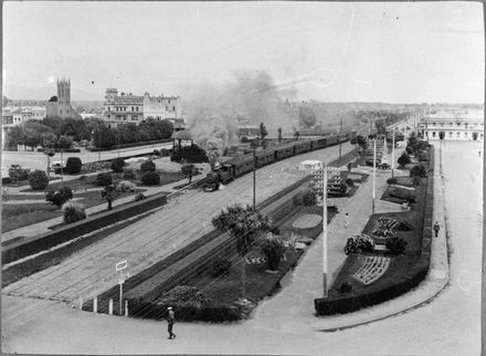 Passenger Train passing through The Square