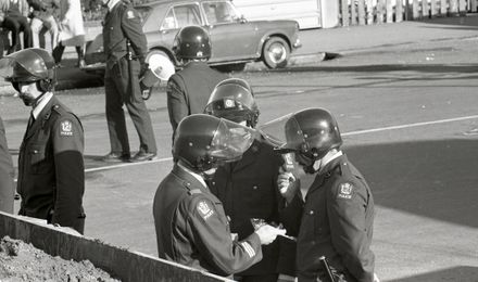 Police force engaged for anti-Tour and anti-Apartheid protests in the city.