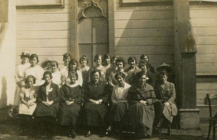 Girls outside St Andrew’s Presbyterian Church, Palmerston North - Resource cover image