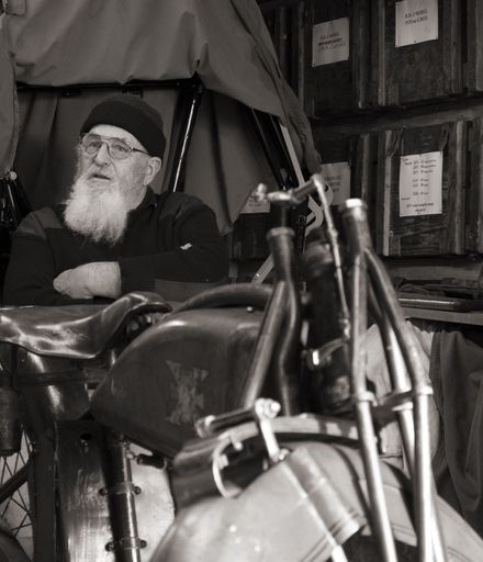 Peter Thomson at his Motorcycle Museum