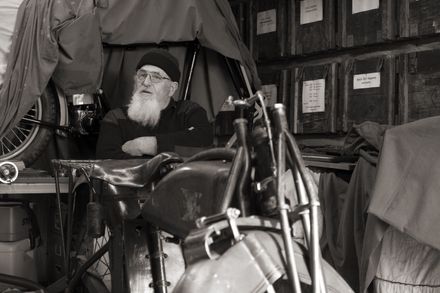 Peter Thomson at his Motorcycle Museum
