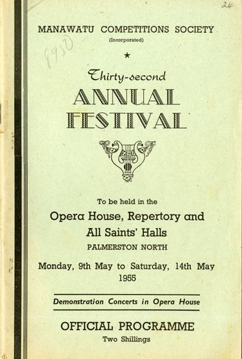 Manawatū Competitions Society, Offical Programme, Thirty-Second Annual Festival