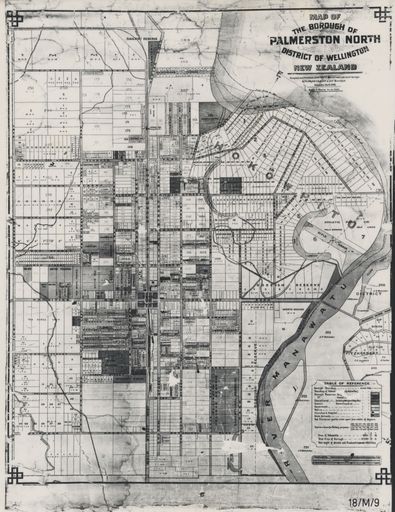 Map of the Borough of Palmerston North, District of Wellington, New Zealand
